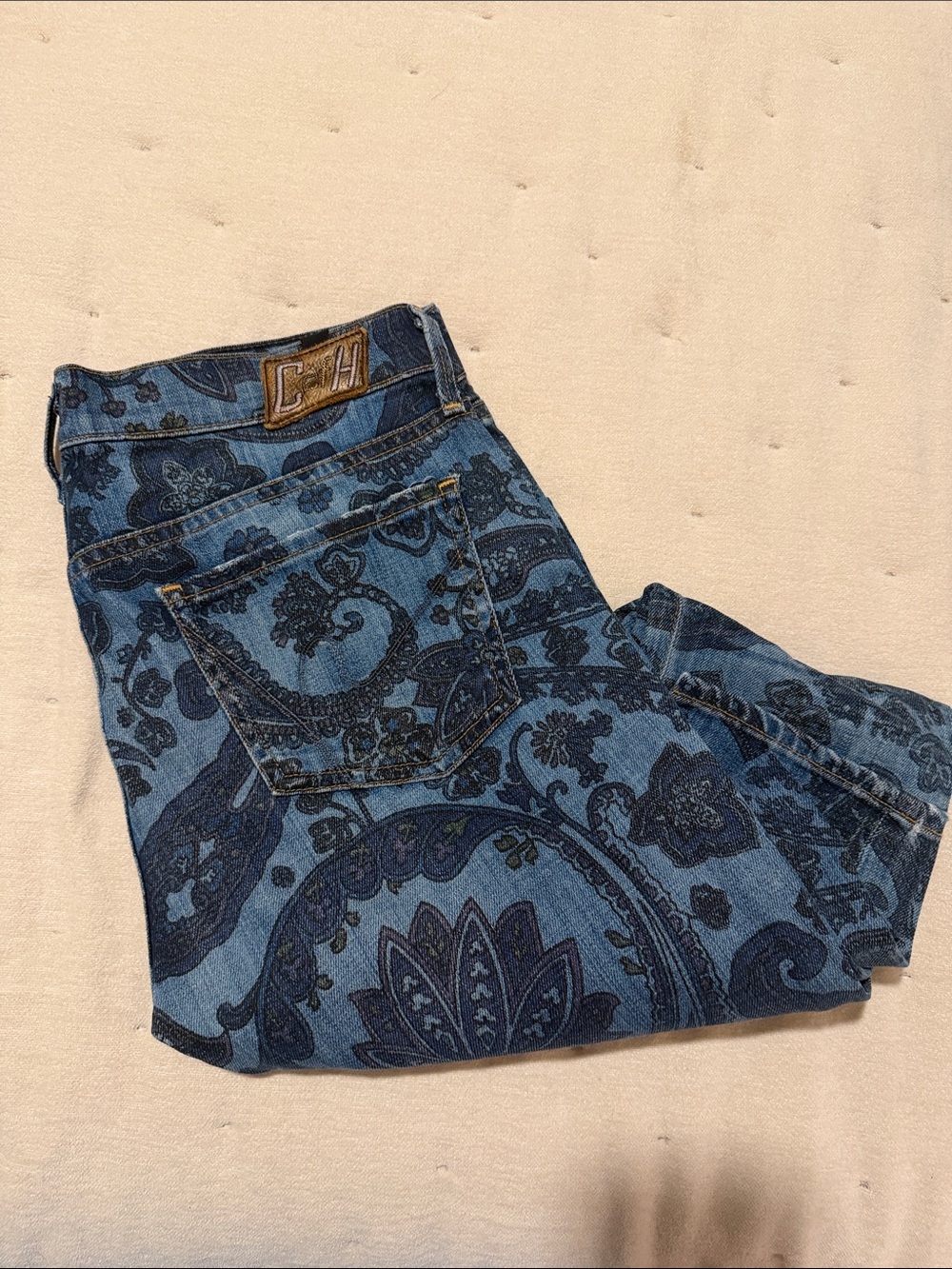 Citizens Of Humanity Dark Blue Paisley Denim Jeans